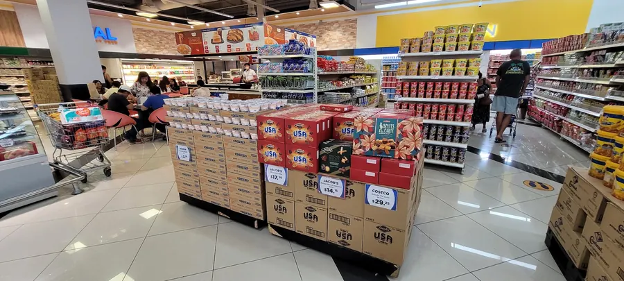 Jacob's USA assortment and Belgian Biscuit Selection merchandised on a promotional floor stack.