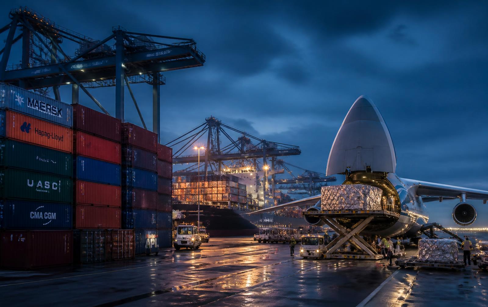 Container port terminal and air freight cargo operations serving South East Asia